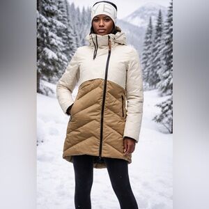 Indyeva Women's Two-Tone Puffer Jacket Abaya